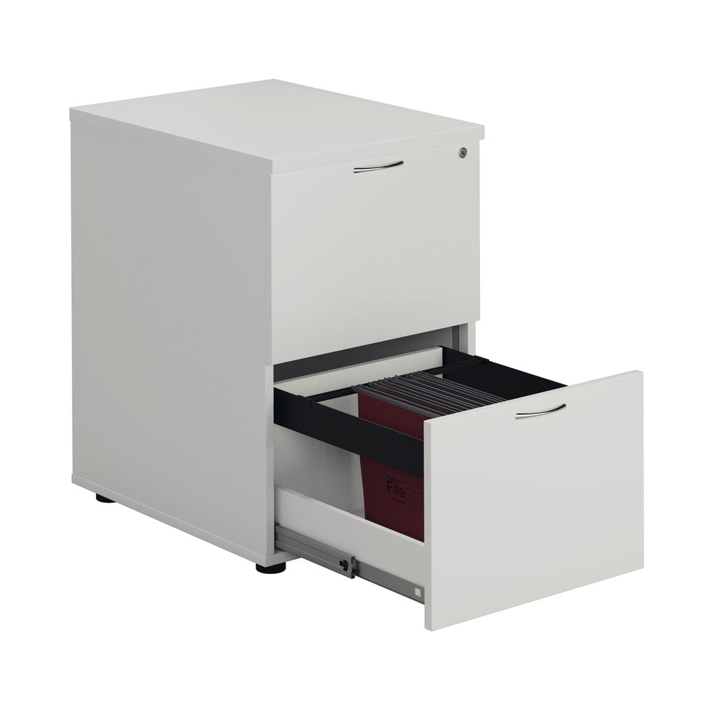 First H730mm White 2 Drawer Filing Cabinet