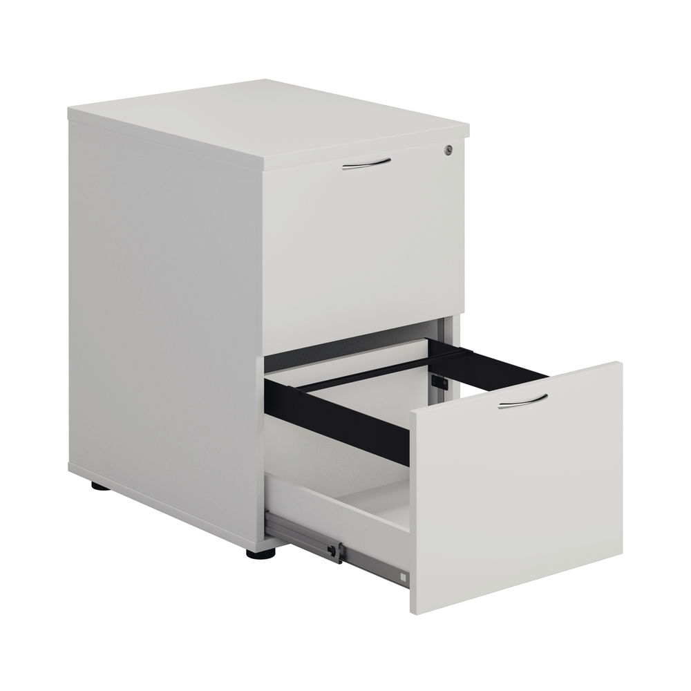 First H730mm White 2 Drawer Filing Cabinet