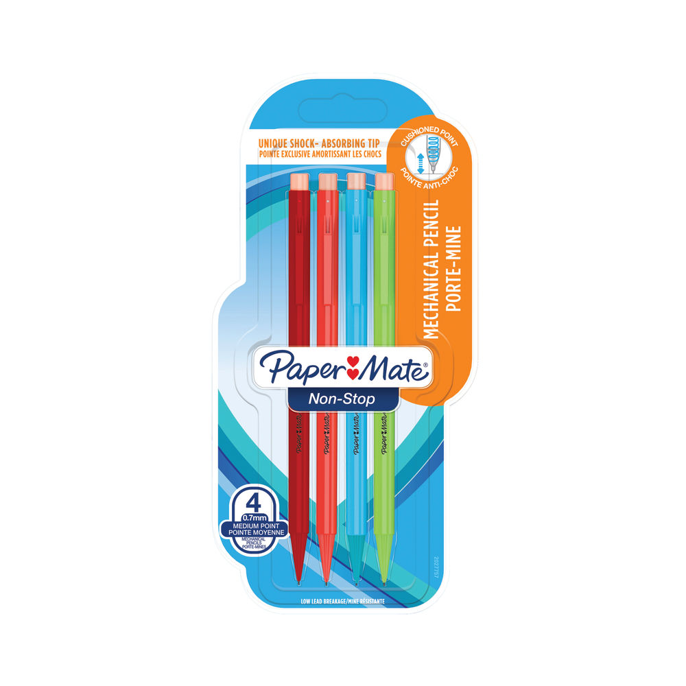 PaperMate Non-Stop Automatic Pencil Assorted Neon (Pack of 48) 2027757