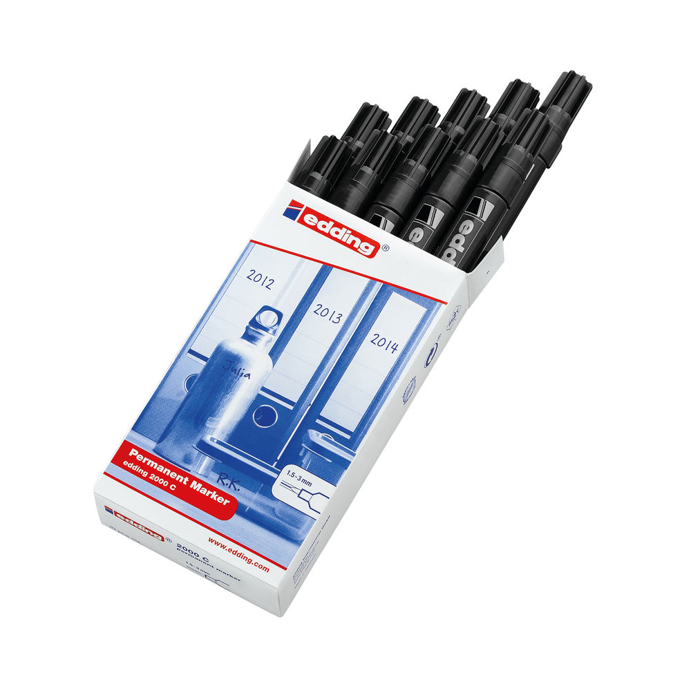 Edding 2000C Permanent Marker Bullet Tip Black (Pack of 10) 2000C-001