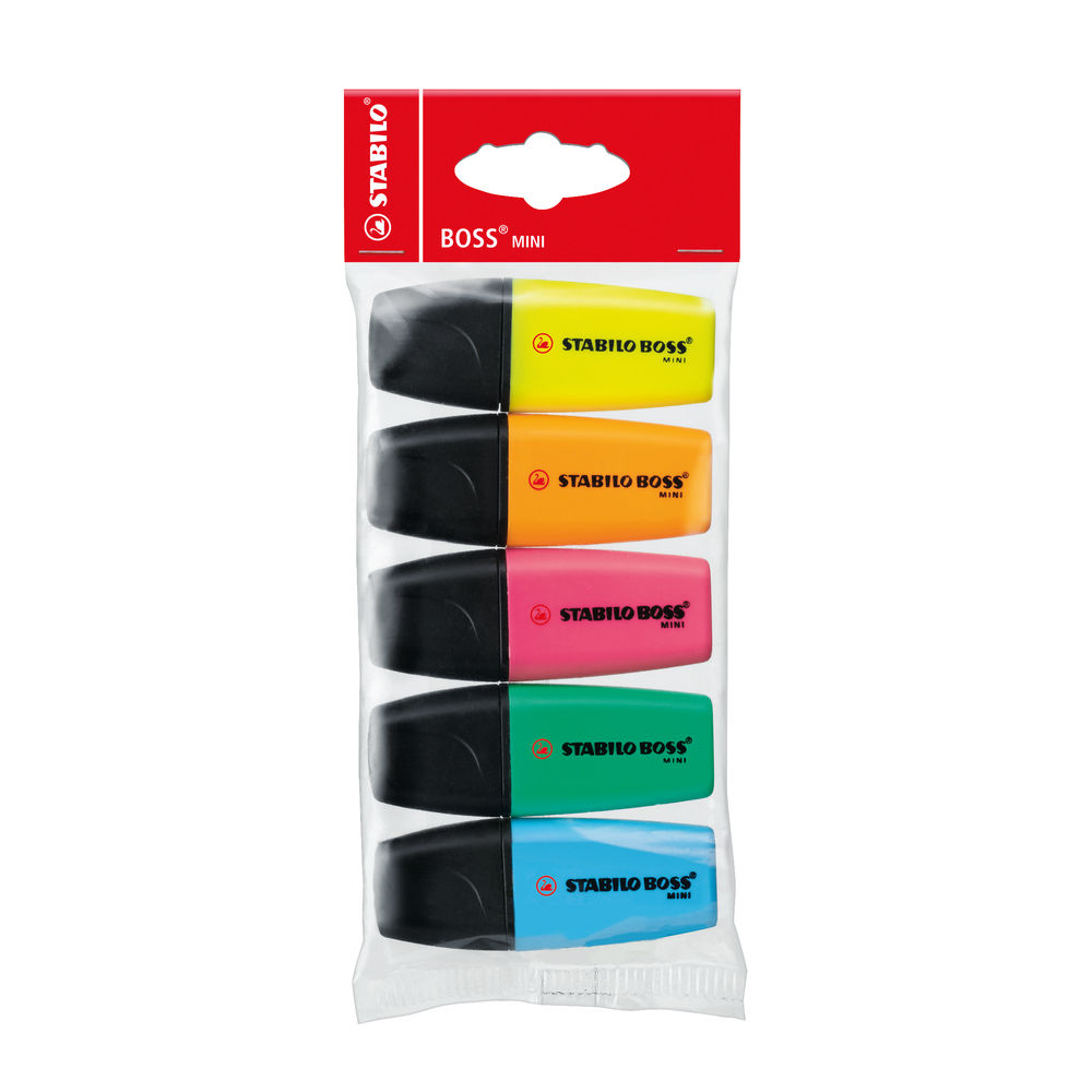 Stabilo Boss Assorted Mini Highlighter Pens Pack Of 5 07 5 11