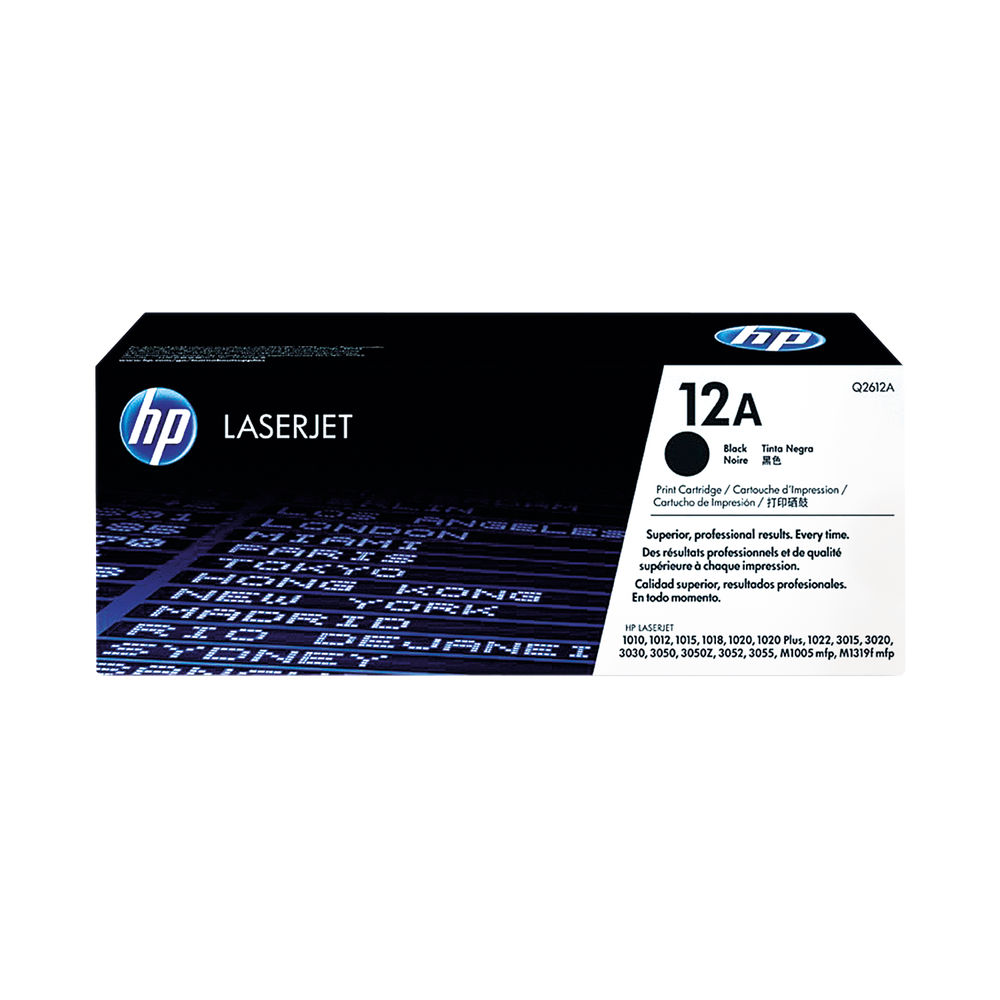 HP 12A Black Laserjet Toner Cartridge | Q2612A