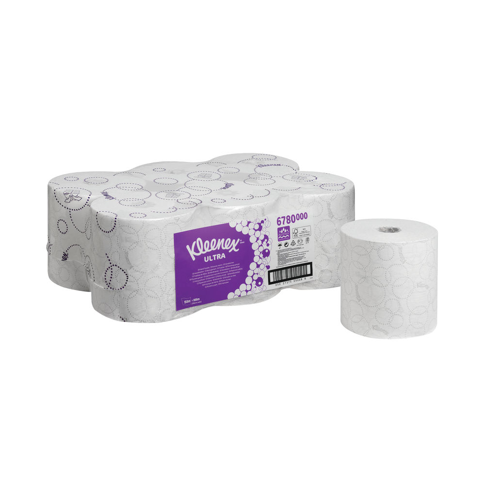 Kleenex Ultra Hand Towel Roll White 150m (Pack of 6) 6780