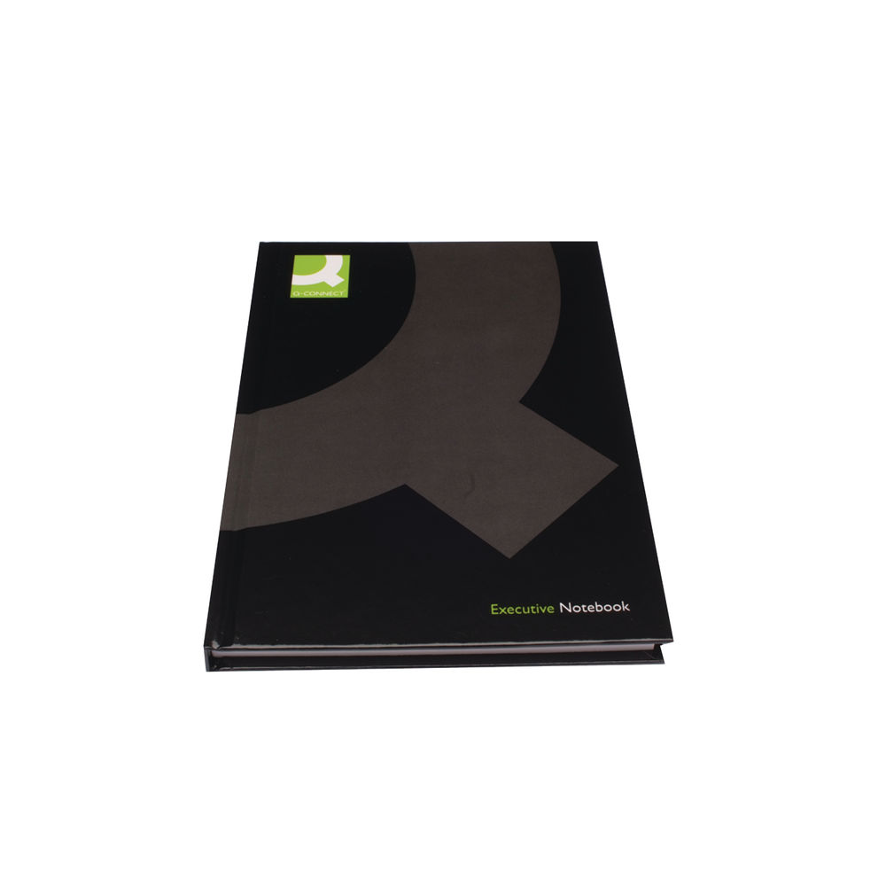Q-Connect Hardback Casebound Notebook A5 Black (Pack of 3)
