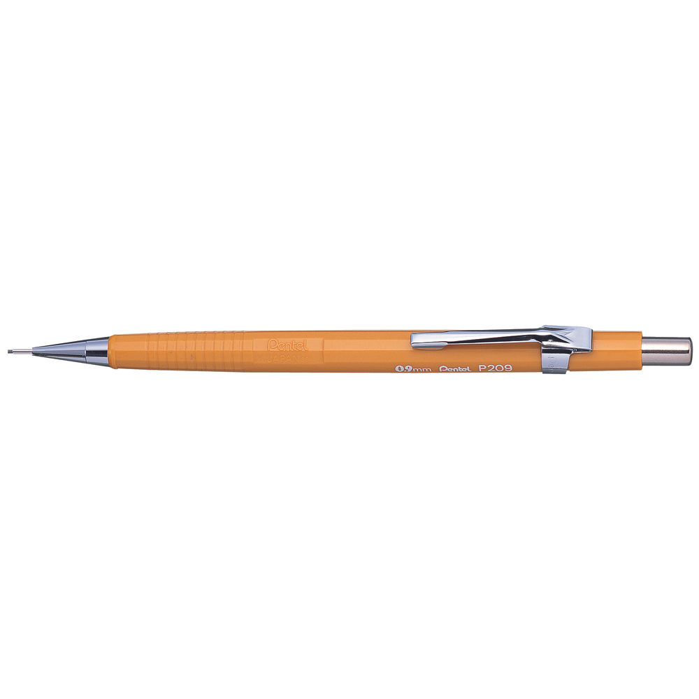 Pentel P200 Yellow Barrel Automatic 0.9mm Pencil (Pack of 12)