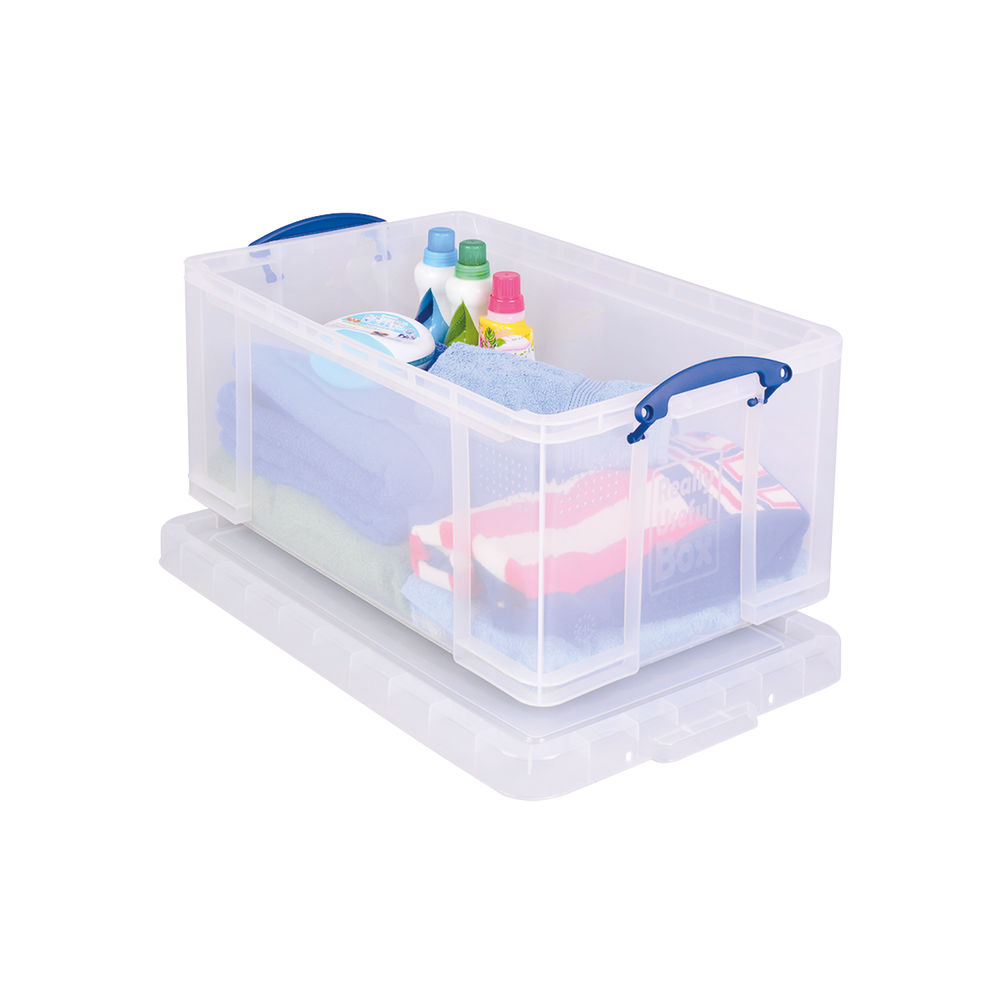 48L Clear Plastic Storage Box - Plastic box warehouse