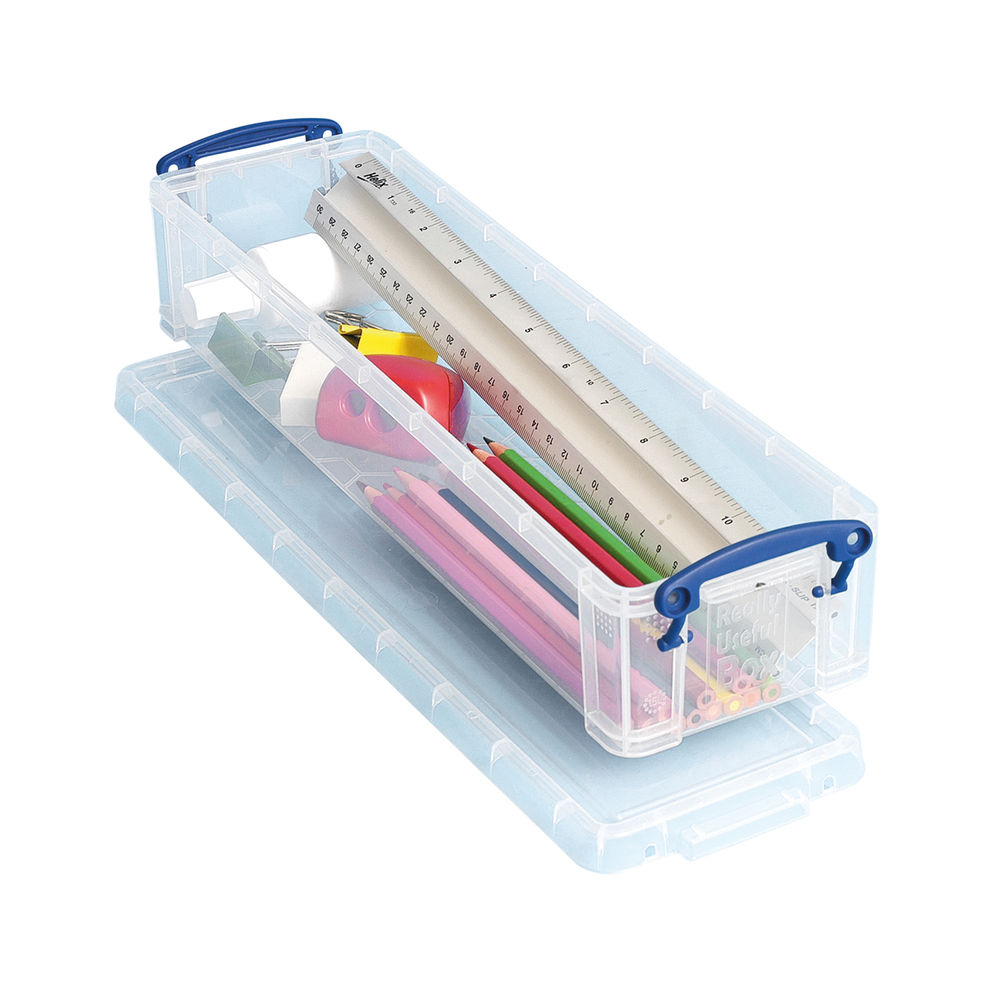 Really Useful 1.5 Litre Clear Plastic Stationery Box - 1.5C