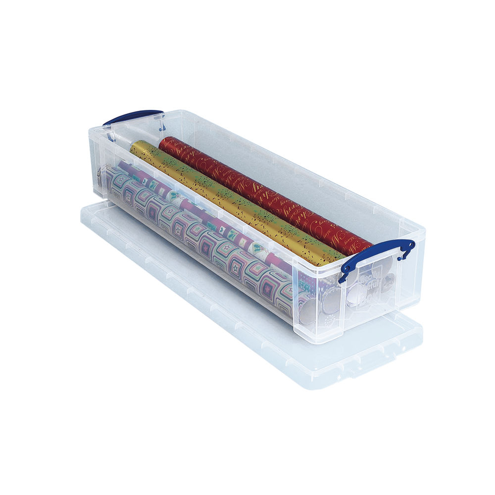 Really Useful 22L Plastic Storage Box With Lid Clear