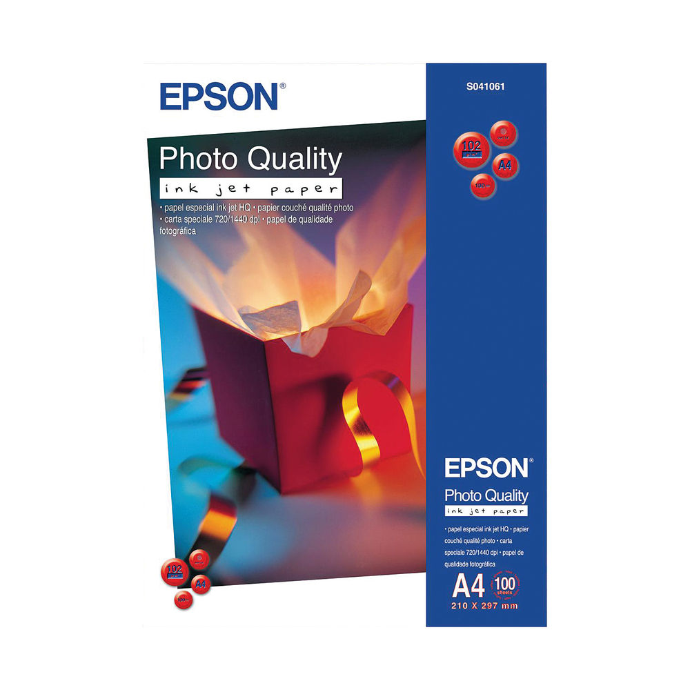 Epson White A4 102gsm Photo Inkjet Paper (Pack of 100)