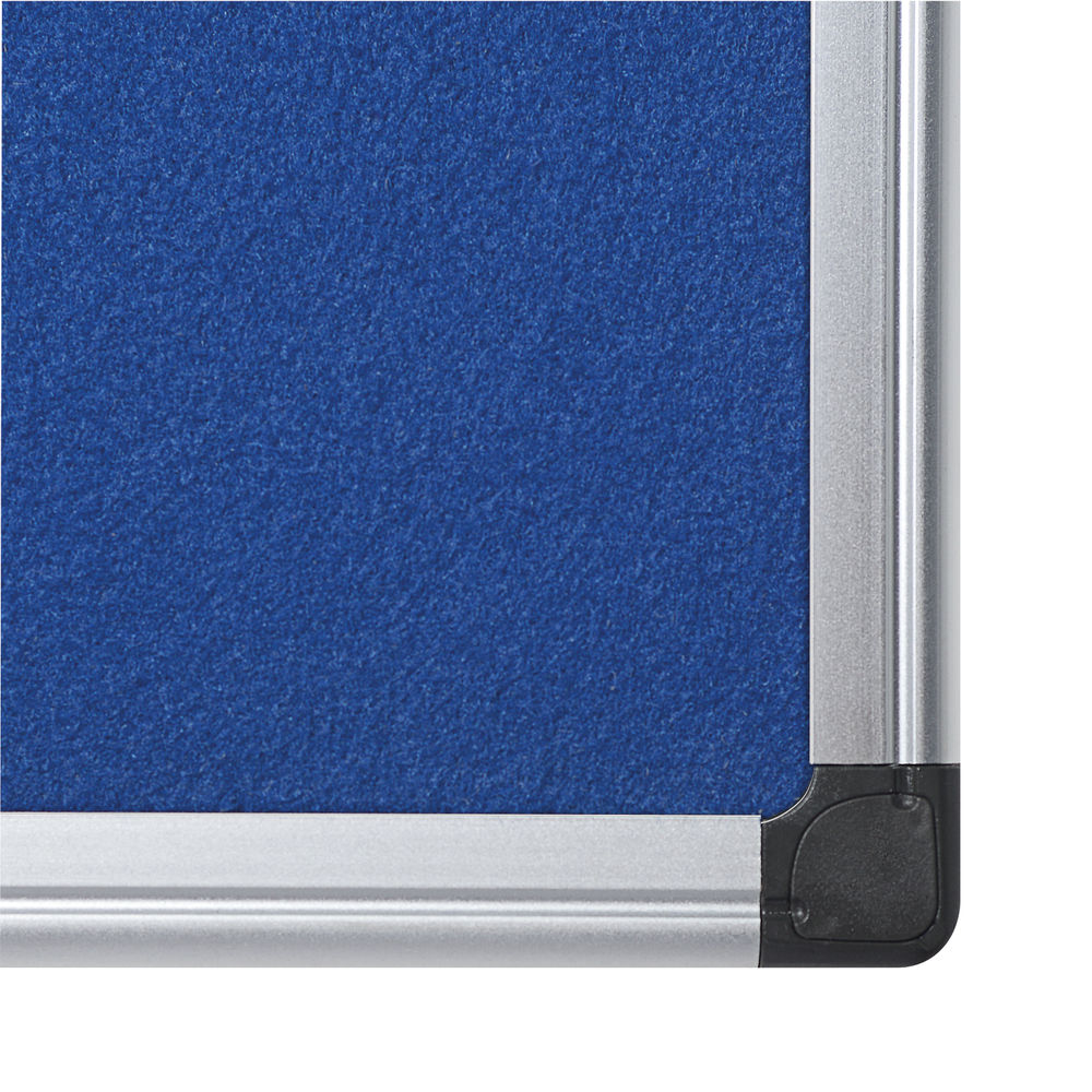 Bi-Office Aluminium Trim Felt Notice Board 900 x 600mm Blue