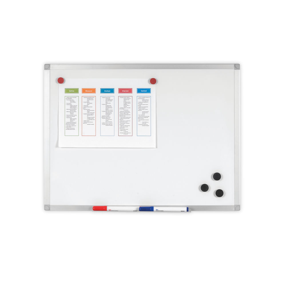 Q-Connect 900 x 600mm Aluminium Magnetic Whiteboard