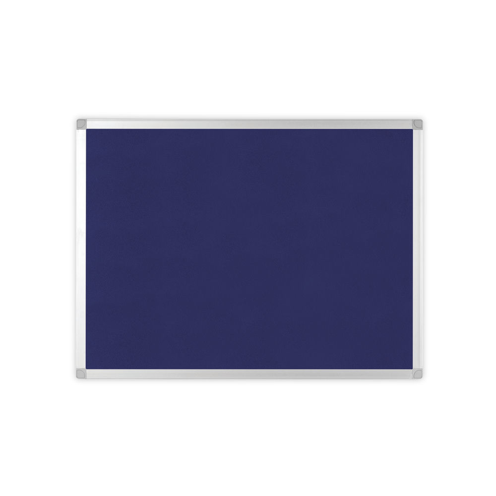 Q-Connect Aluminium Frame Felt Noticeboard with Fixing Kit 1800x1200mm Blue