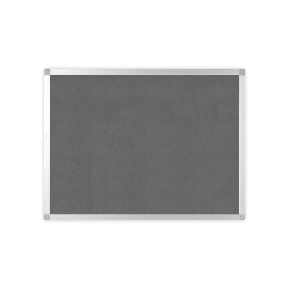 Q-Connect Aluminium Frame Felt Noticeboard with Fixing Kit 1200x900mm Grey