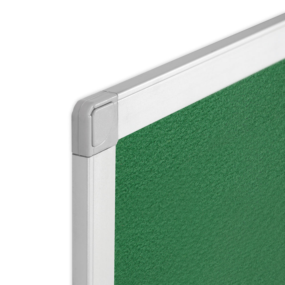 Q-Connect Aluminium Frame Felt Noticeboard with Fixing Kit 1200x900mm Green