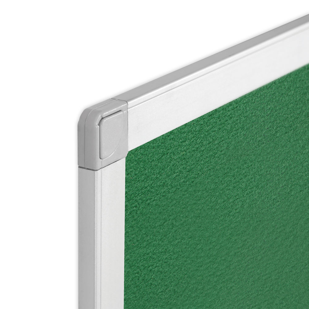 Q-Connect Aluminium Frame Felt Noticeboard with Fixing Kit 900x600mm Green