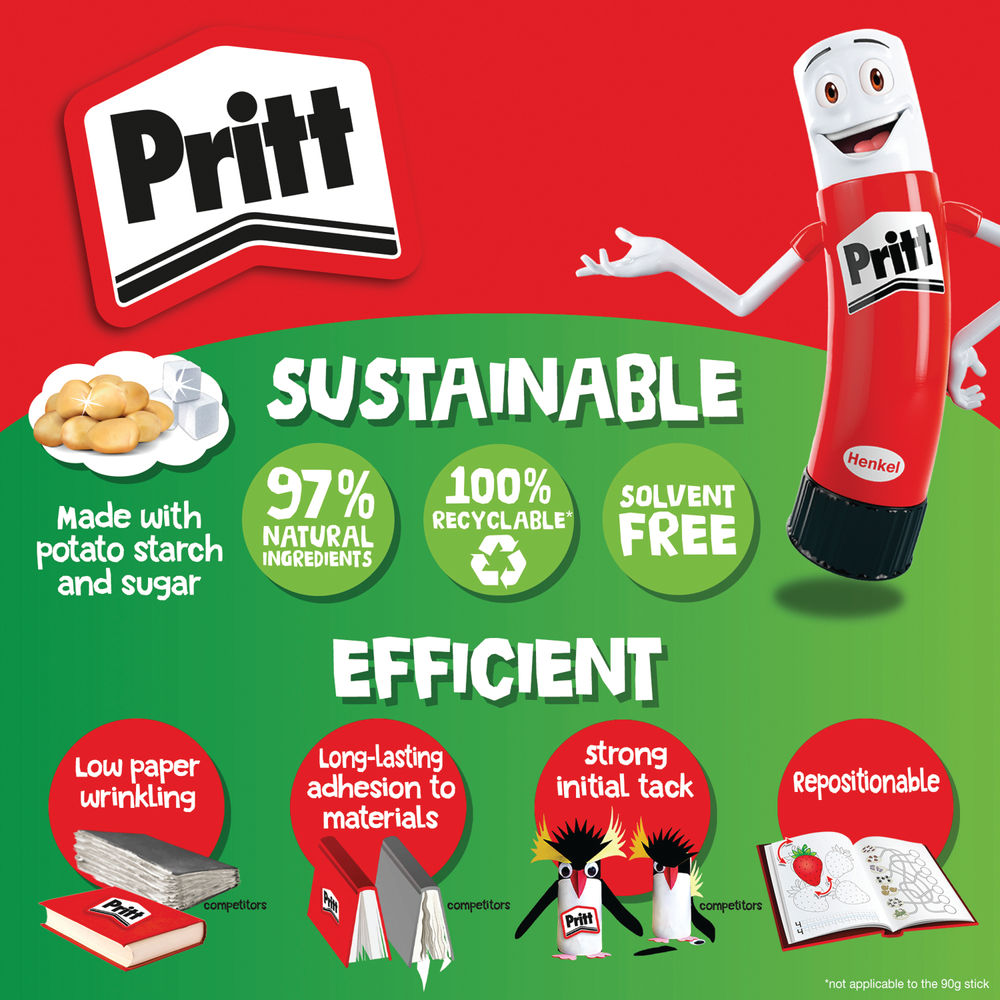 Pritt Stick Large 43g Glue Sticks (Pack of 12)