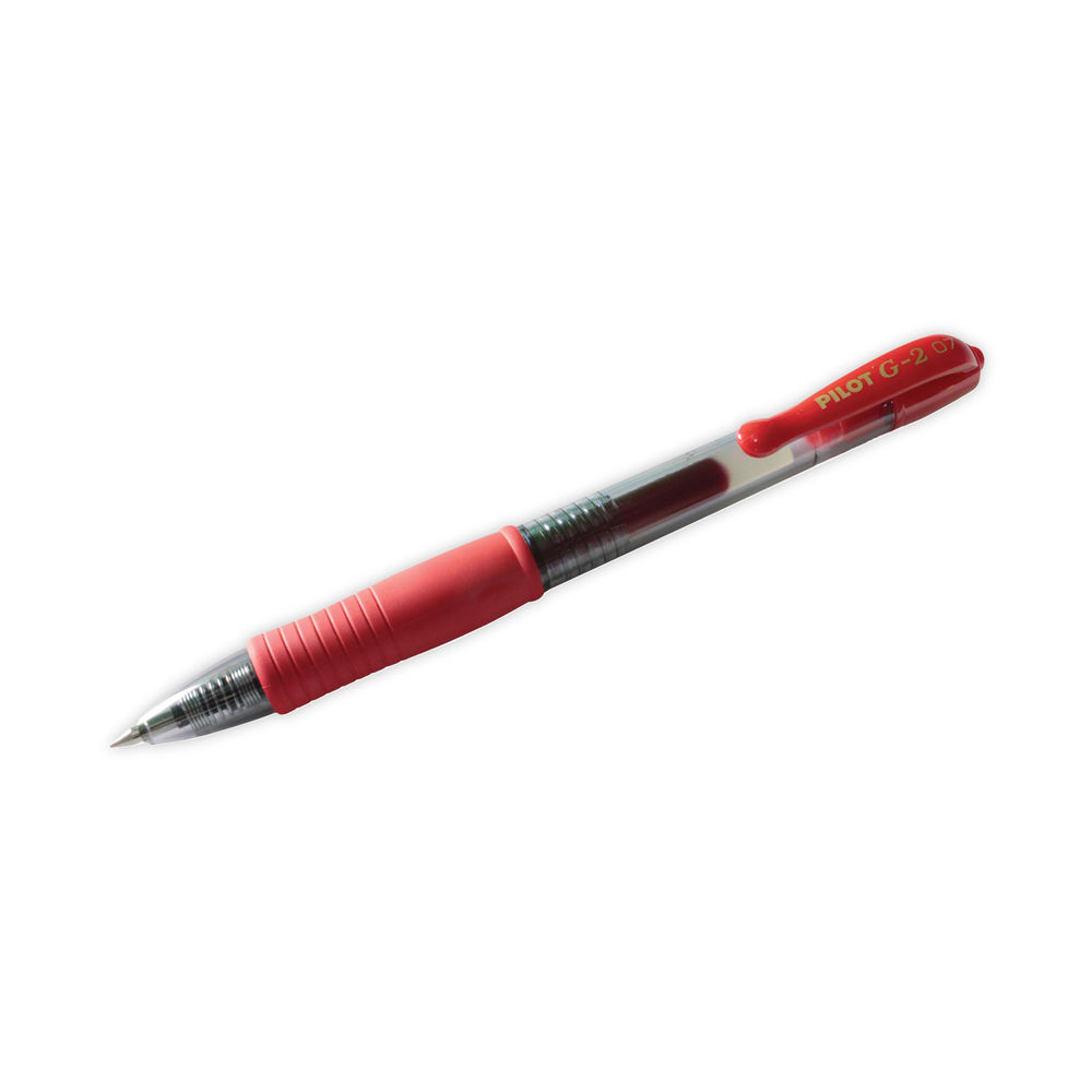 Pilot G2 07 Red Gel Medium Rollerball Pens (Pack of 12)