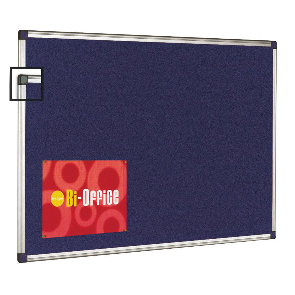 BiOffice Aluminium Trim Felt Notice Board 1200x900mm Blue FA0543170999