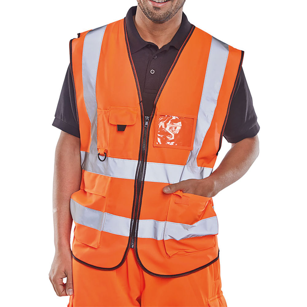 Beeswift Executive High Visibility Waistcoat Orange L WCENGEXECORL
