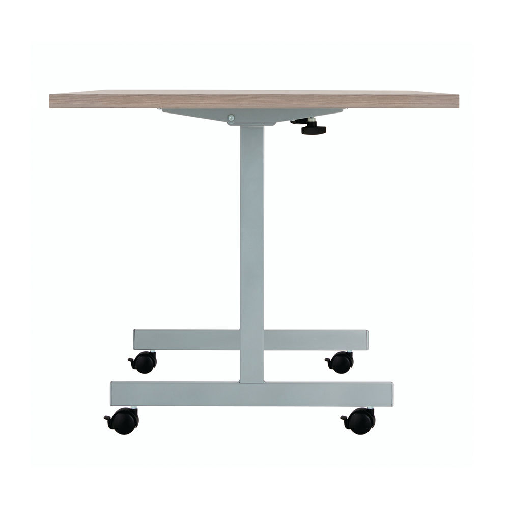 Jemini Rectangular Tilting Table 1200x700x730mm Grey Oak/Silver