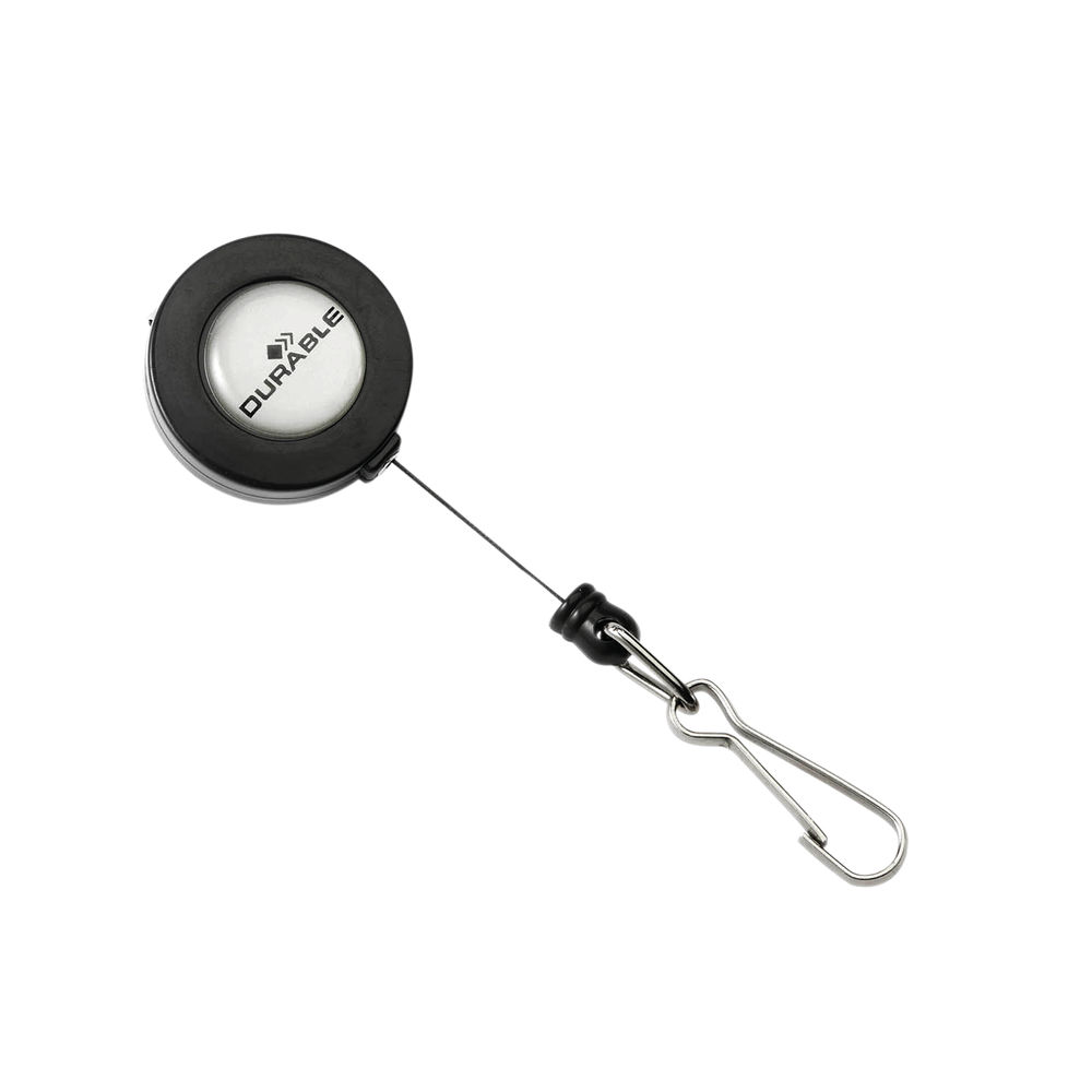 Durable Badge Reel Hook Fastener Charcoal (Pack of 10) 8221/58