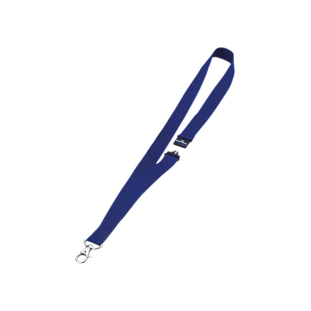 Durable 20mm Blue Textile Badge Lanyards (Pack of 10)