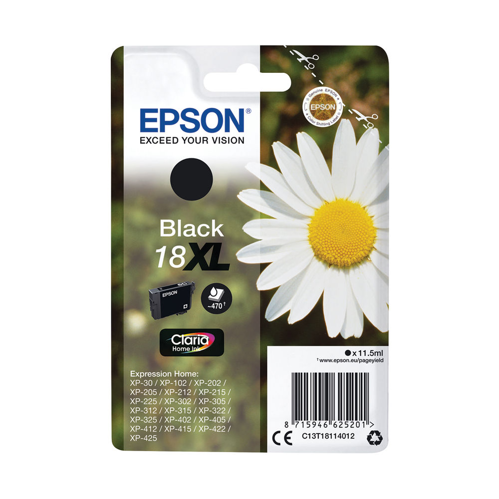 Epson 18XL Home Ink Cartridge Claria High Yield Daisy Black C13T18114012