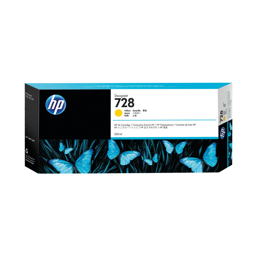 HP 728 High Capacity Yellow Ink Cartridge - F9K15A