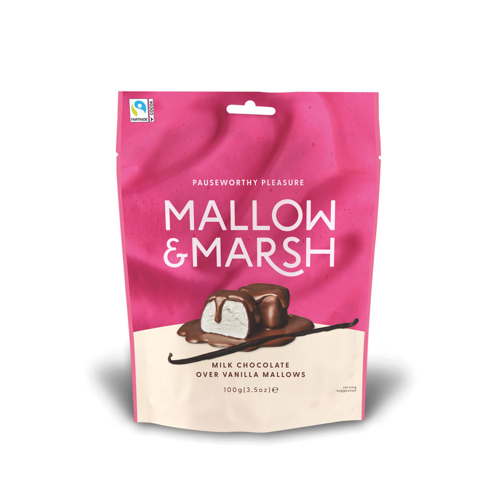 Mallow Marsh Vanilla Marshmallow In Milk Chocolate Pouch (Pack of 6) 0401305