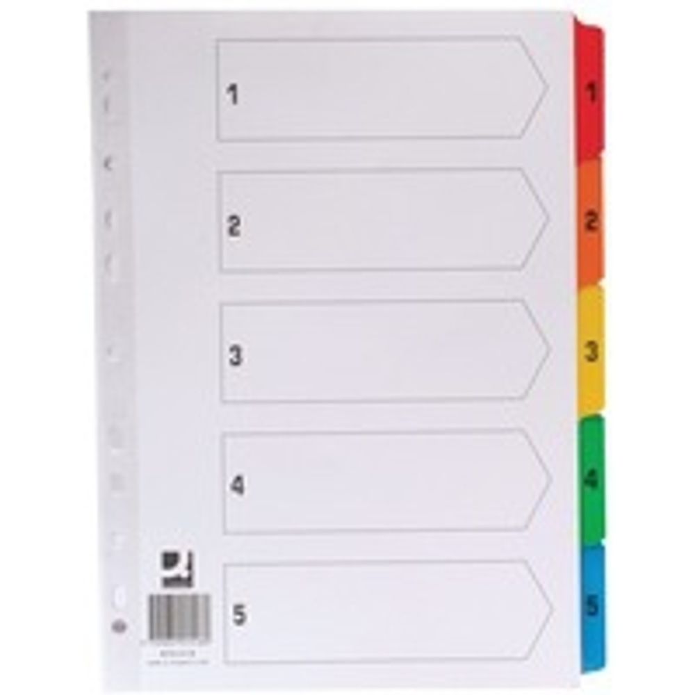 Q-Connect Multi-Punched A-Z 20-Part Multi-Colour A4 Index Pre-Printed Tabs