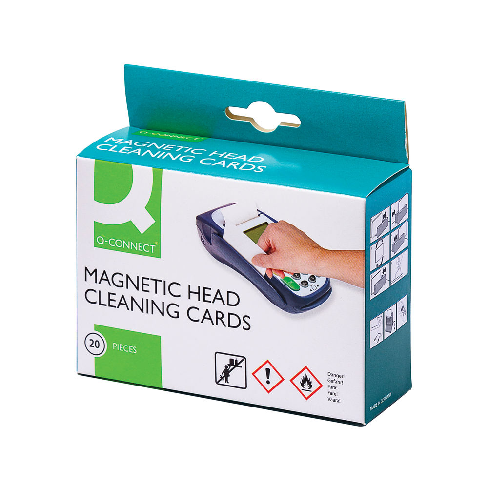 Q-Connect Card Reader Cleaning Cards (Pack of 20)