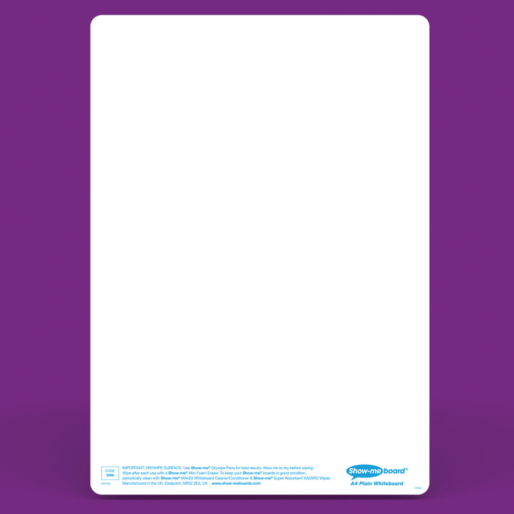 Show-me A4 Plain Whiteboard (Pack of 35)