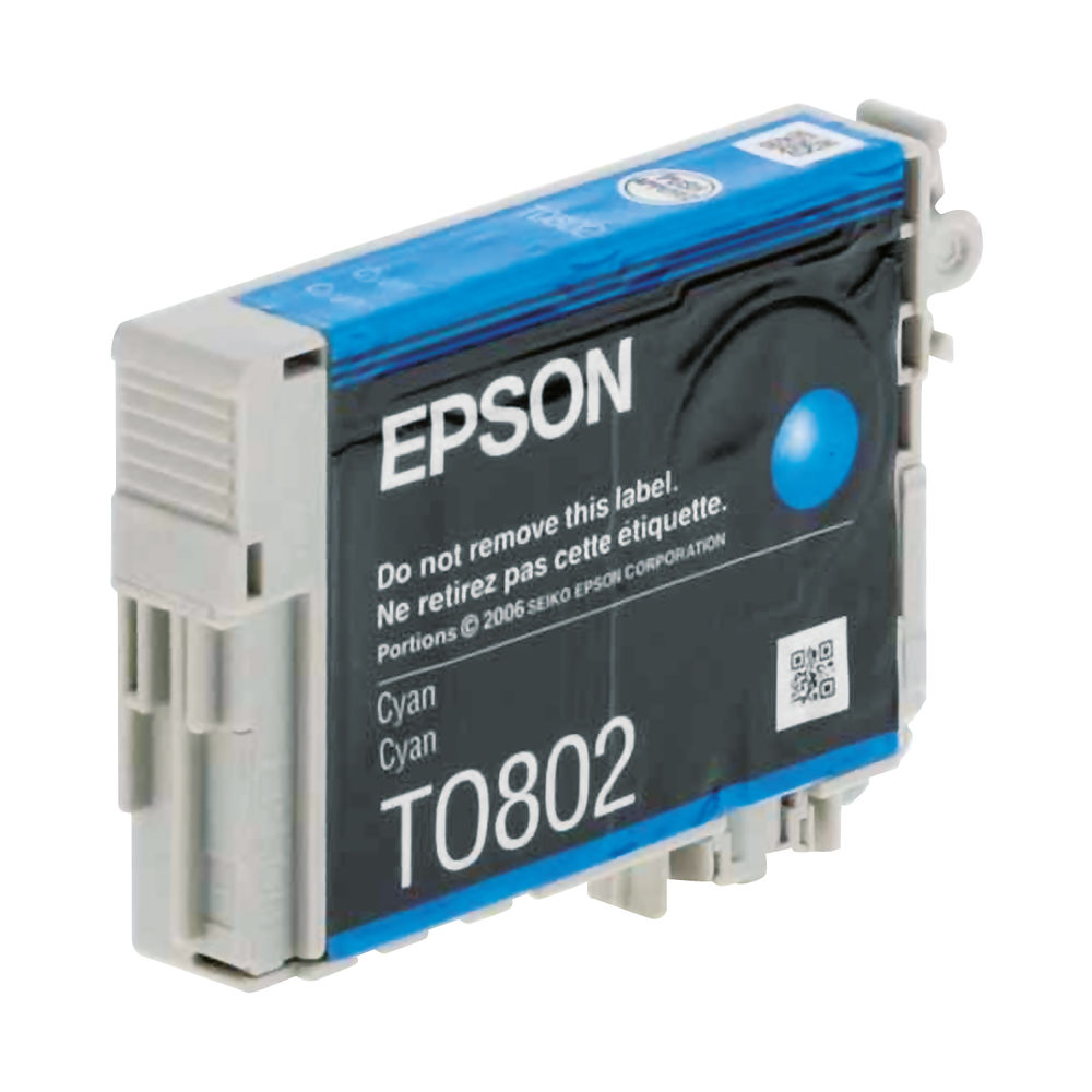 Epson T0802 Cyan Inkjet Cartridge C13T08024011 / T0802