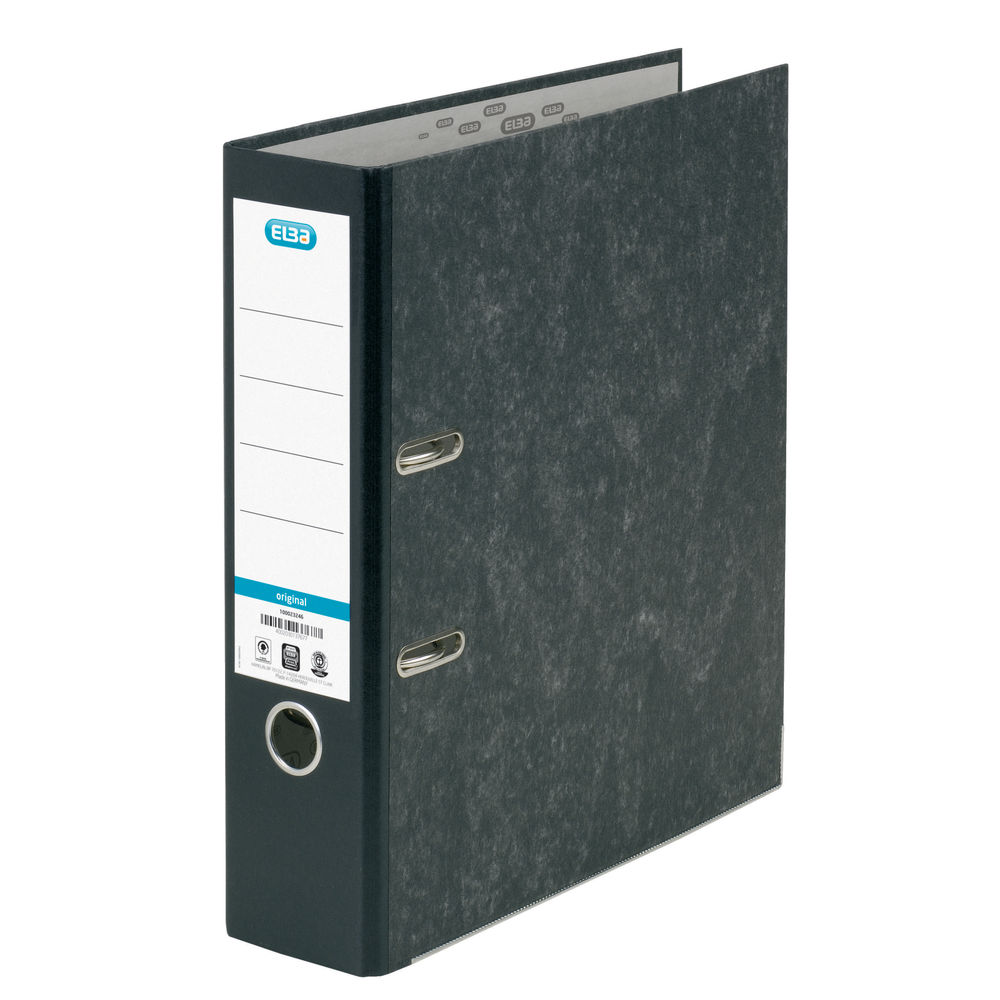 Elba 80mm Lever Arch File A4 Marbled Black (10 Pack) 100081009