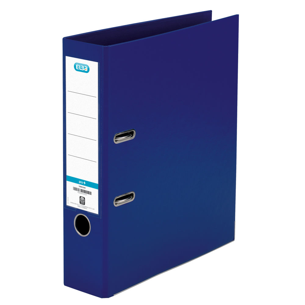 Elba 70mm Lever Arch File Plastic A4 Blue 145001
