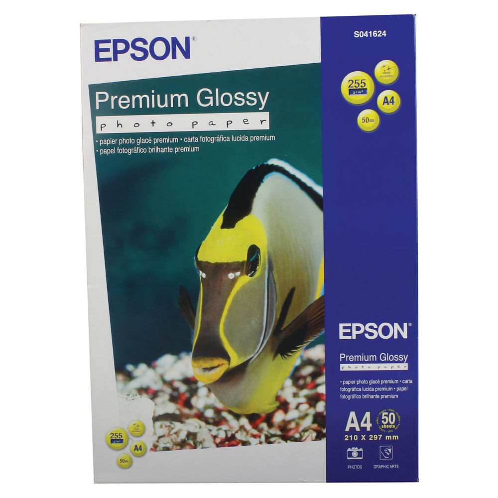 Epson Premium Glossy Photo A4 Paper Pk 50 C13s041624 5380
