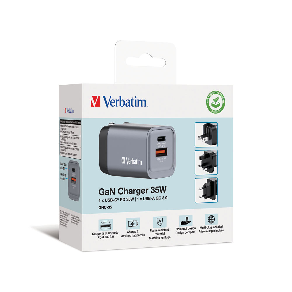 Verbatim GNC-35 GaN 35W 2 Port Charger