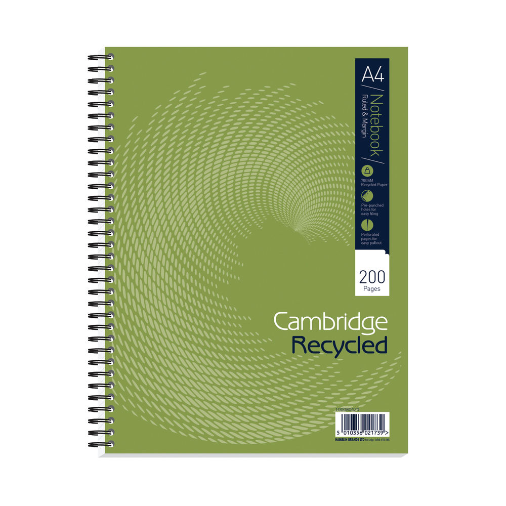 Cambridge Recycled Ruled Wirebound Notebook 200 Pages A4+ (3 Pack) 100080423