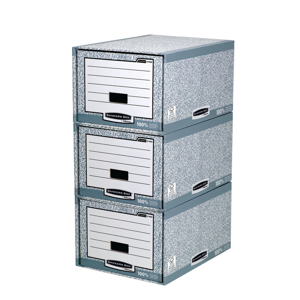 Fellowes Bankers Box System Storage Drawer Grey White (5 Pack) 01820
