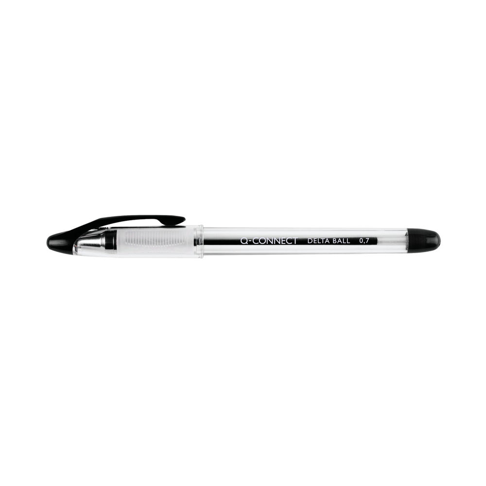 Q-Connect Delta Ballpoint Pen Medium Black (Pack of 12)