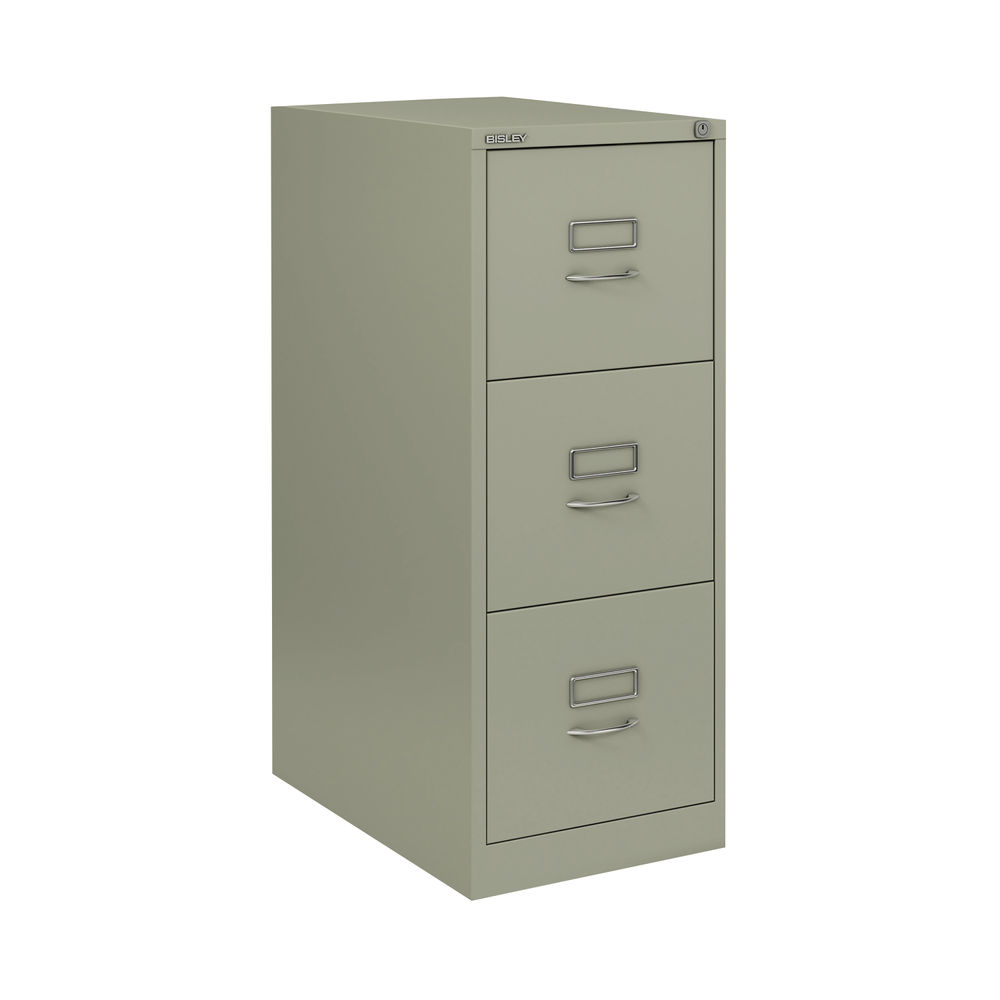 Bisley H1010mm Goose Grey 3-Drawer Steel Filing Cabinet