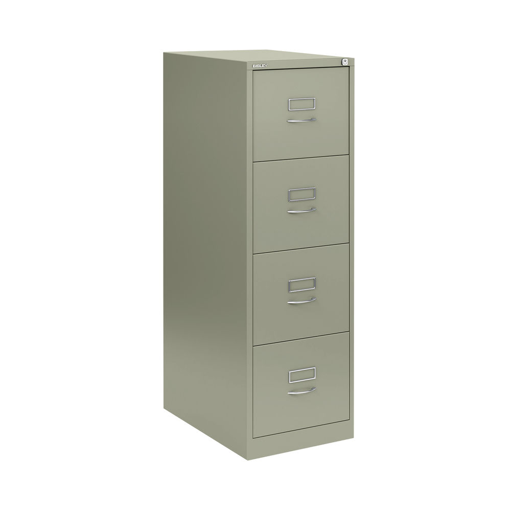 Bisley H1010mm Goose Grey 4-Drawer Steel Filing Cabinet