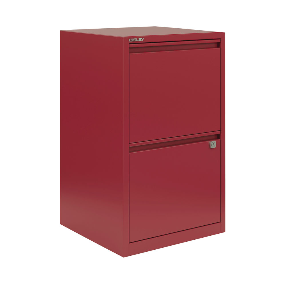 Bisley Red 2 Drawer Suspension Home Filer A4 Steel 413x72mm