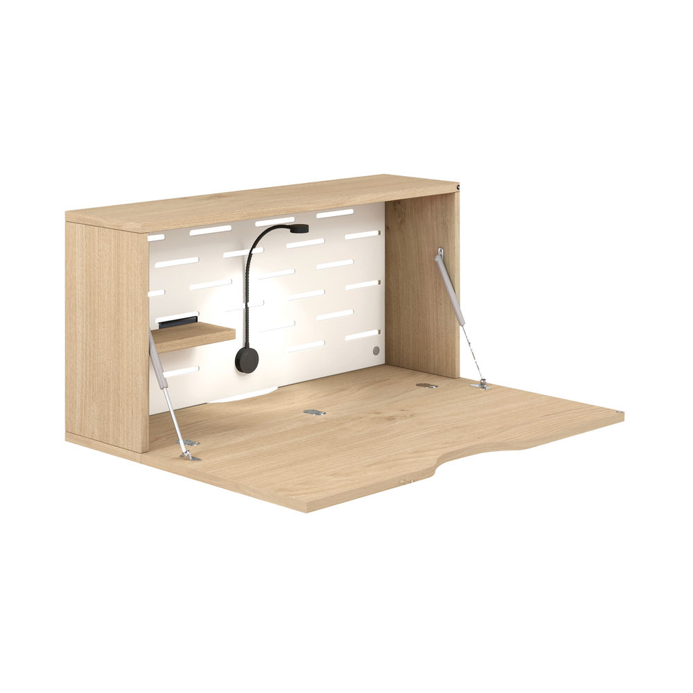 Bisley Oak and White Hideaway Desk 820x250mm