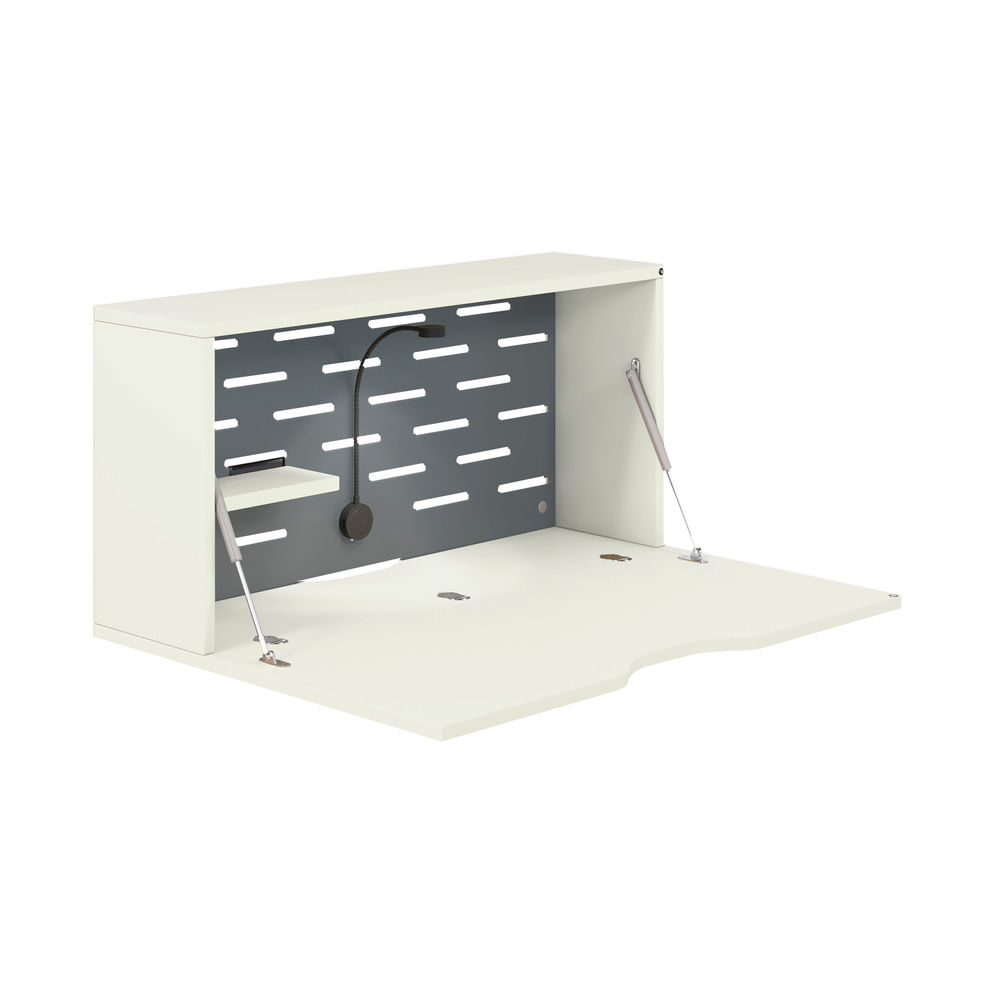 Bisley White and Anthracite Grey Hideaway Desk 820x250mm