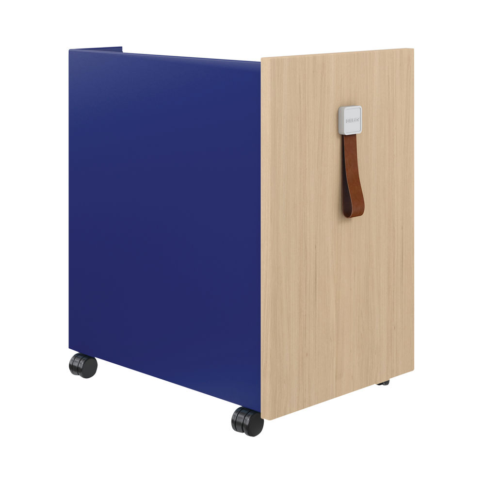 Bisley Shadow Mobile Under Desk Storage 300x490x490mm Oak/Oxford Blue