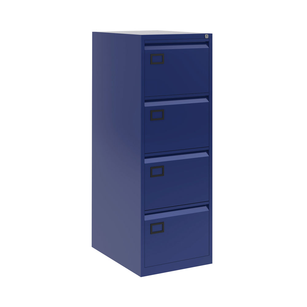 Bisley H1321mm Oxford Blue 4-Drawer Steel Filing Cabinet