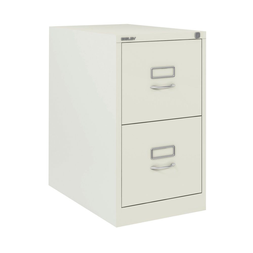 Bisley H710mm Chalk White 2-Drawer Steel Filing Cabinet