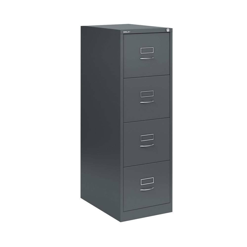 Bisley H1010mm Anthracite Grey 4-Drawer Filing Cabinet