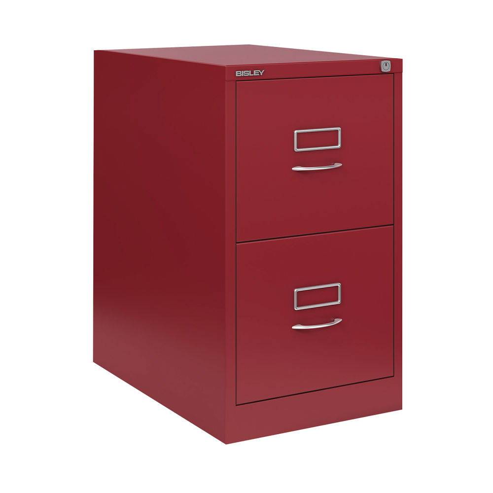 Bisley H710mm Cardinal Red 2-Drawer Steel Filing Cabinet